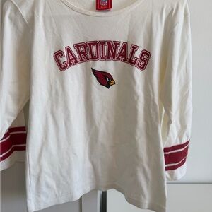 NFL Cardinals Kids Long Sleeve Tee in White and Red